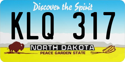 ND license plate KLQ317