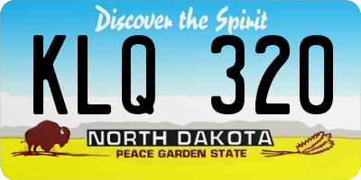 ND license plate KLQ320