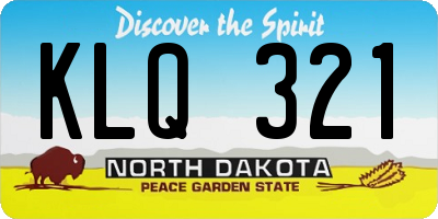ND license plate KLQ321