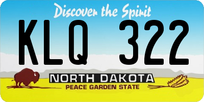 ND license plate KLQ322