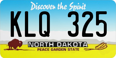 ND license plate KLQ325