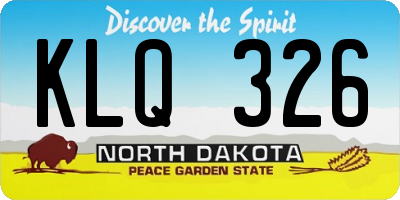ND license plate KLQ326