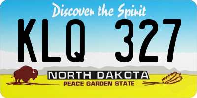 ND license plate KLQ327