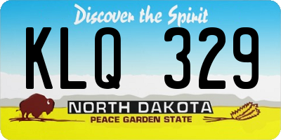 ND license plate KLQ329