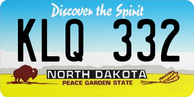 ND license plate KLQ332