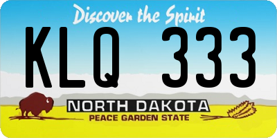 ND license plate KLQ333