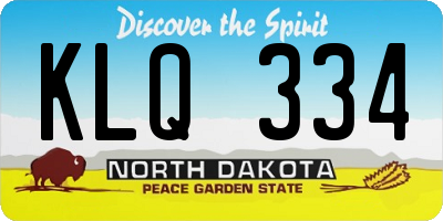 ND license plate KLQ334