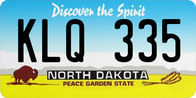 ND license plate KLQ335