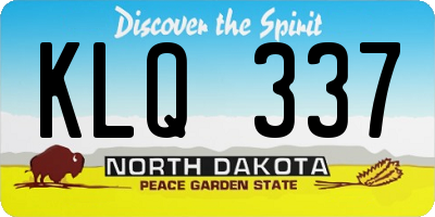 ND license plate KLQ337
