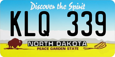 ND license plate KLQ339