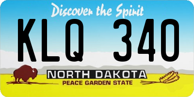 ND license plate KLQ340