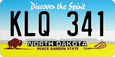 ND license plate KLQ341