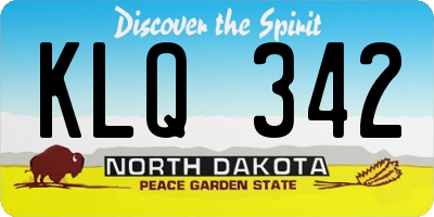 ND license plate KLQ342