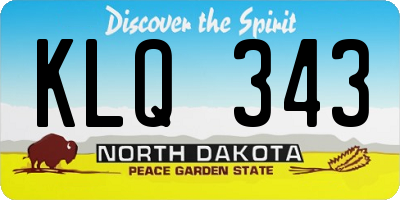 ND license plate KLQ343