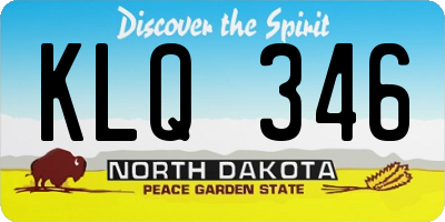 ND license plate KLQ346