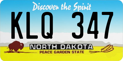 ND license plate KLQ347
