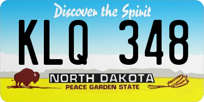 ND license plate KLQ348