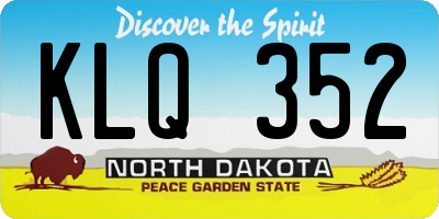 ND license plate KLQ352