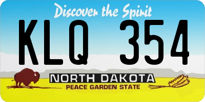 ND license plate KLQ354