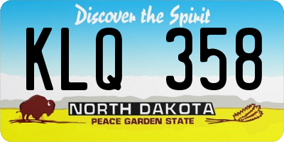ND license plate KLQ358