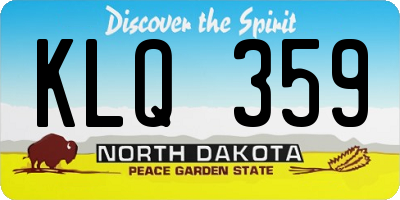 ND license plate KLQ359
