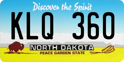 ND license plate KLQ360