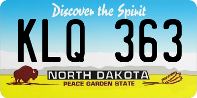 ND license plate KLQ363