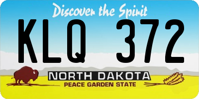ND license plate KLQ372