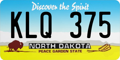 ND license plate KLQ375