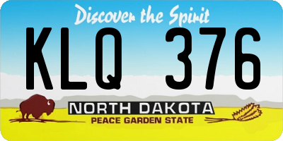 ND license plate KLQ376