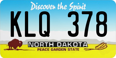 ND license plate KLQ378