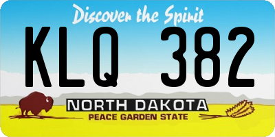 ND license plate KLQ382