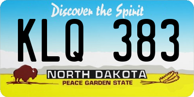 ND license plate KLQ383
