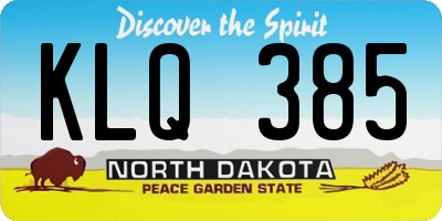 ND license plate KLQ385