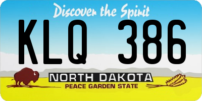ND license plate KLQ386