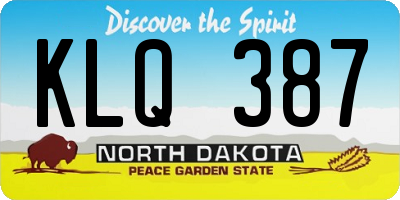 ND license plate KLQ387