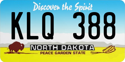 ND license plate KLQ388