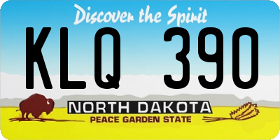 ND license plate KLQ390
