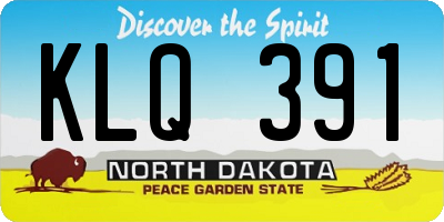 ND license plate KLQ391