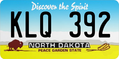 ND license plate KLQ392