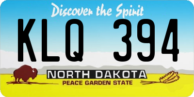 ND license plate KLQ394