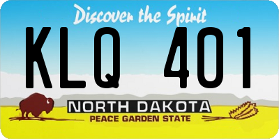 ND license plate KLQ401