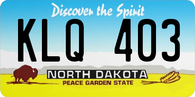 ND license plate KLQ403