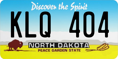 ND license plate KLQ404