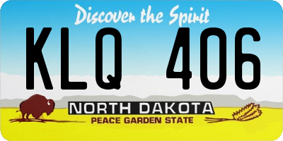 ND license plate KLQ406