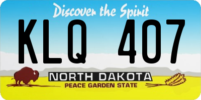 ND license plate KLQ407