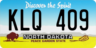 ND license plate KLQ409