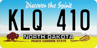 ND license plate KLQ410