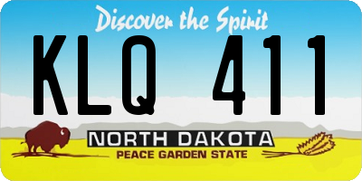 ND license plate KLQ411