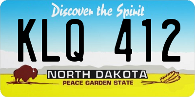 ND license plate KLQ412